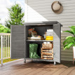 Armoire Jardin Magloire Rangement Extérieur Étanche Bois Gris 87x46x96cm