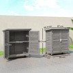 Armoire Jardin Magloire Rangement Extérieur Étanche Bois Gris 87x46x96cm