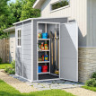Abri de Jardin Ursin Robuste Étanche 1.54m² Gris Alu PP Ventilation Fenêtre