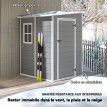 Abri de Jardin Ursin Robuste Étanche 1.54m² Gris Alu PP Ventilation Fenêtre