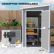 Abri de Jardin Ursin Robuste Étanche 1.54m² Gris Alu PP Ventilation Fenêtre