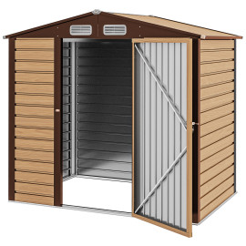 Abri de Jardin Ivor Stockage Extérieur Résistant Marron Acier Galvanisé 2.27m²