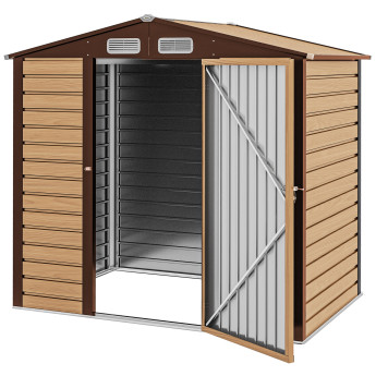Abri de Jardin Ivor Stockage Extérieur Résistant Marron Acier Galvanisé 2.27m²