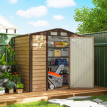 Abri de Jardin Ivor Stockage Extérieur Résistant Marron Acier Galvanisé 2.27m²