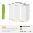 Abri de Jardin Ivor Stockage Extérieur Résistant Marron Acier Galvanisé 2.27m²