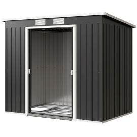 Abri Menichello Rangement Jardin Anthracite 2 Portes Fond Incluse Robuste
