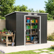 Abri Menichello Rangement Jardin Anthracite 2 Portes Fond Incluse Robuste