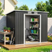 Abri Menichello Rangement Jardin Anthracite 2 Portes Fond Incluse Robuste