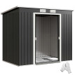 Abri Menichello Rangement Jardin Anthracite 2 Portes Fond Incluse Robuste