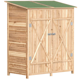 Armoire Jardin Isola Pescaroli Rangement Extérieur Étanche Bois Naturel 140x75 cm
