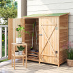 Armoire Jardin Isola Pescaroli Rangement Extérieur Étanche Bois Naturel 140x75 cm