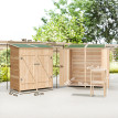 Armoire Jardin Isola Pescaroli Rangement Extérieur Étanche Bois Naturel 140x75 cm