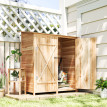 Armoire Jardin Isola Pescaroli Rangement Extérieur Étanche Bois Naturel 140x75 cm