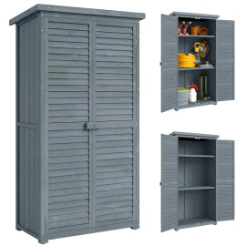 Armoire Thistledown Rangement Jardin Étagères Sapin Gris Résistante Intempéries