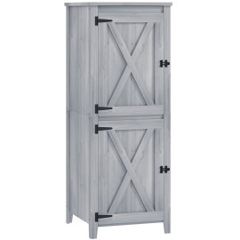 Armoire Jardin Taubreval Rangement Extérieur Étagères Amovibles Gris Clair