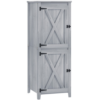 Armoire Jardin Taubreval Rangement Extérieur Étagères Amovibles Gris Clair