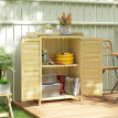 Armoire Rougemont Jardin Rempotage Rangement Extérieur Bois Naturel 71x39x95 cm