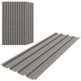 Panneaux Vermudo Bardage Extérieur Tôle Acier Ondulée Gris Clair 129x45 cm Lot 12