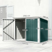 Abri de Jardin Leuthard 2 Portes Toit Ouvrant Vert Blanc Résistant Intempéries Rangement Poubelles Vélos
