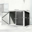 Abri Josselin Rangement Poubelles Extérieur Verrouillable Gris Blanc 2 Portes Toit Ouvrant