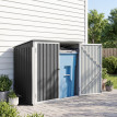 Abri Josselin Rangement Poubelles Extérieur Verrouillable Gris Blanc 2 Portes Toit Ouvrant