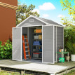 Abri Jardin Slateford Résine Effet Bois Étanche Gris Foncé 2.4m² 182x151cm