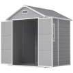 Abri Jardin Slateford Résine Effet Bois Étanche Gris Foncé 2.4m² 182x151cm