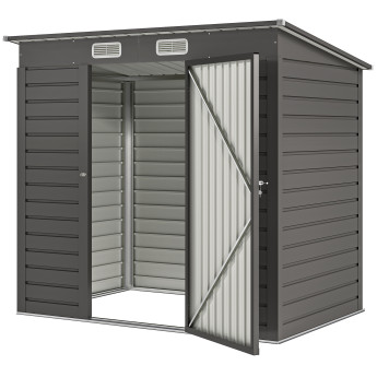 Abri Siward Rangement Extérieur Sécurisé Étanche Acier Gris 191x130 cm