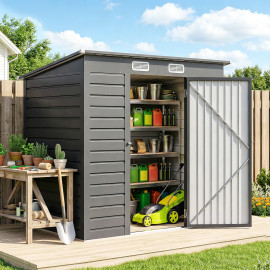 Abri Siward Rangement Extérieur Sécurisé Étanche Acier Gris 191x130 cm