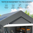 Abri Jauberval Rangement Extérieur Étanche Gris Foncé 302x300x235 cm