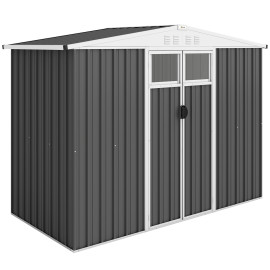 Abri Jardin Brieuc Rangement Sécurisé Extérieur Anti-UV Gris Foncé 246x117 cm