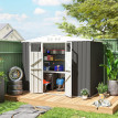 Abri Jardin Brieuc Rangement Sécurisé Extérieur Anti-UV Gris Foncé 246x117 cm