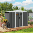 Abri Jardin Brieuc Rangement Sécurisé Extérieur Anti-UV Gris Foncé 246x117 cm