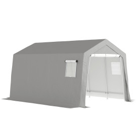 Tente Rangement Agilulf Abri Jardin Étanche Anti-UV Gris 3x4,5m