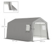 Tente Rangement Agilulf Abri Jardin Étanche Anti-UV Gris 3x4,5m