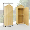 Armoire Wynstan Rangement Jardin Étagères Réglables Toit Métal Bois Naturel