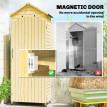 Armoire Wynstan Rangement Jardin Étagères Réglables Toit Métal Bois Naturel