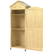 Armoire Wynstan Rangement Jardin Étagères Réglables Toit Métal Bois Naturel