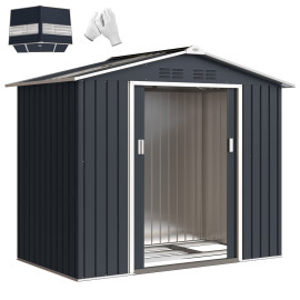 Abri de Jardin Jedwyn Anthracite Robuste Étanche Rangement Sécurisé 2,38 m²