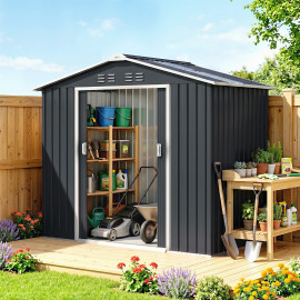 Abri de Jardin Jedwyn Anthracite Robuste Étanche Rangement Sécurisé 2,38 m²