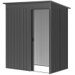 Abri de Jardin Odouin Métal Anthracite 1.37m² Porte Coulissante Résistant