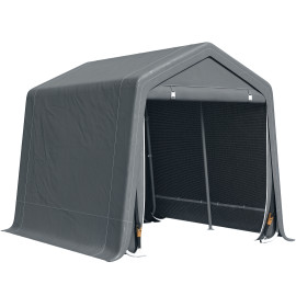 Abri de Jardin Sancho Rangement Extérieur Étanche Métal PE Gris Foncé 280x240 cm
