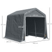 Abri de Jardin Sancho Rangement Extérieur Étanche Métal PE Gris Foncé 280x240 cm