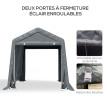 Abri de Jardin Sancho Rangement Extérieur Étanche Métal PE Gris Foncé 280x240 cm