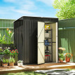Abri de jardin Maulbach compact résistant acier anthracite 1,37 m² porte sécurisée