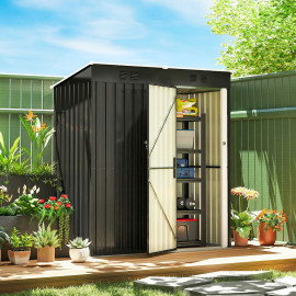 Abri de jardin Maulbach compact résistant acier anthracite 1,37 m² porte sécurisée