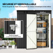 Abri de jardin Maulbach compact résistant acier anthracite 1,37 m² porte sécurisée