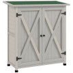Abri de Jardin Fonelas Rangement Extérieur Étagères Bois Gris Clair 110x55x117 cm