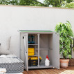 Abri de Jardin Fonelas Rangement Extérieur Étagères Bois Gris Clair 110x55x117 cm