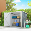 Abri de Jardin Serina Robuste Étanche Double Porte Verrouillable Gris Clair